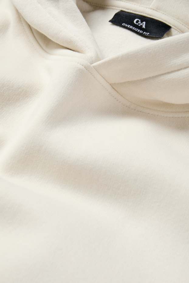 Men - Oversized hoodie - light beige