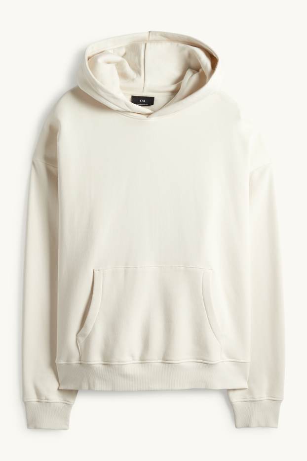 Men - Oversized hoodie - light beige