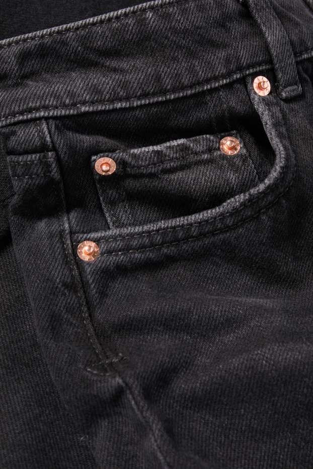 Women - Straight jeans - low-rise waist - denim-dark gray