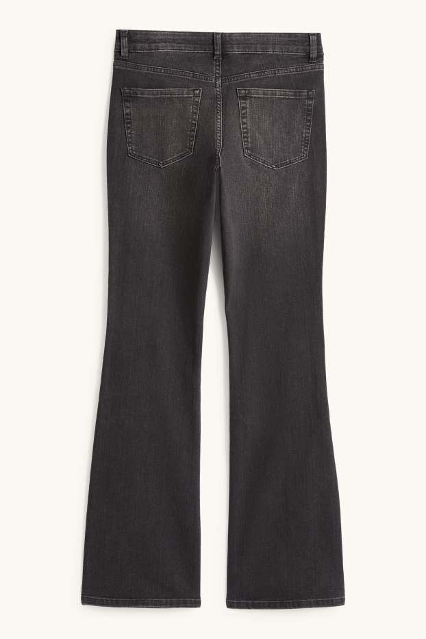 Damen - Bootcut Jeans - Low Waist - dunkeljeansgrau