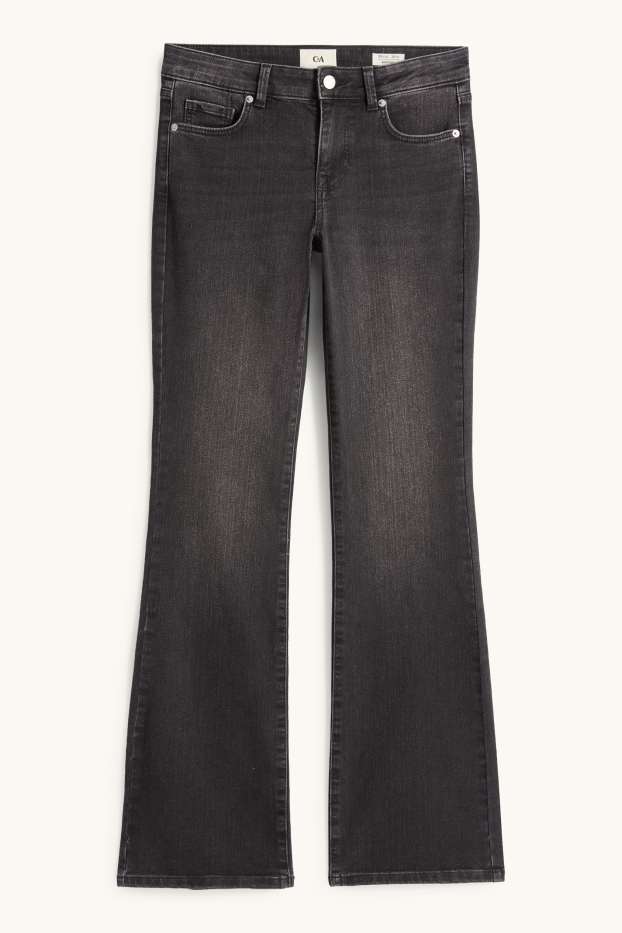 Damen - Bootcut Jeans - Low Waist - dunkeljeansgrau