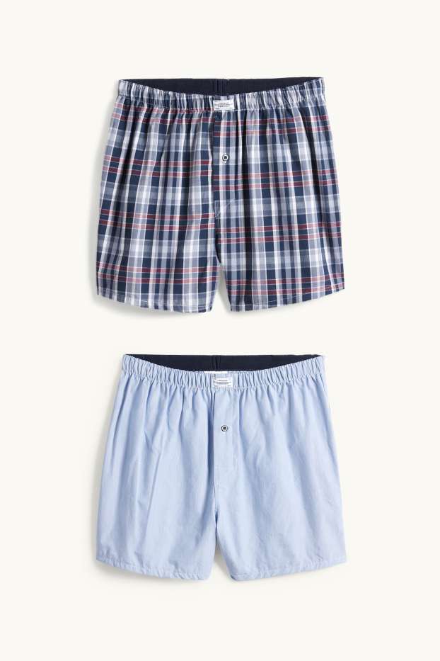 Home - Paquet de 2 - bòxers - de tela - blau fosc