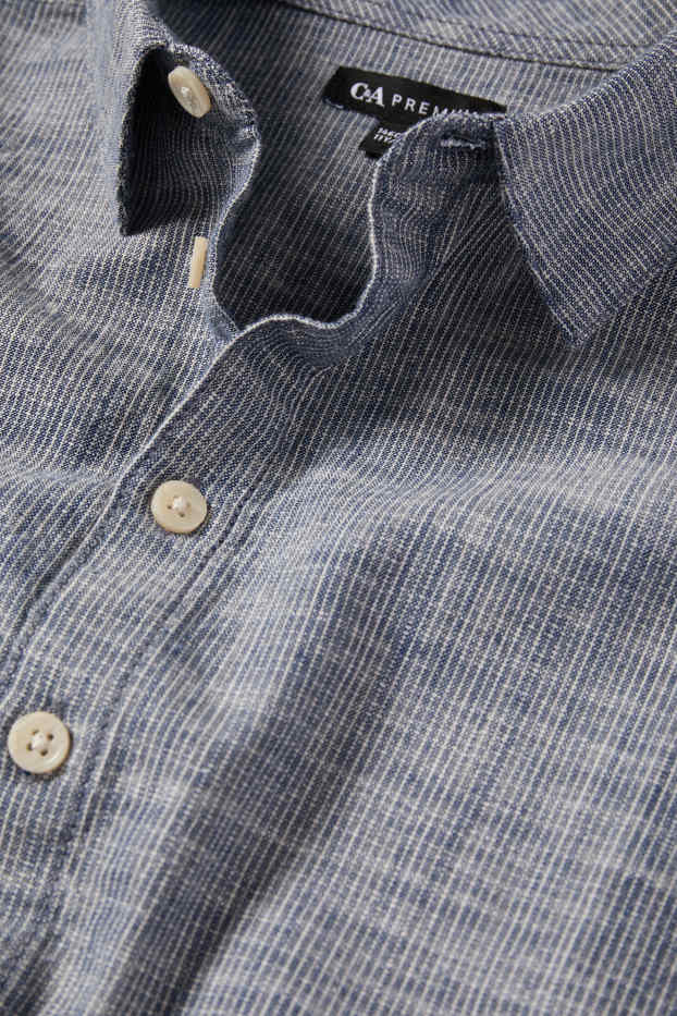 Kinder Buben - Hemd - gestreift - grau