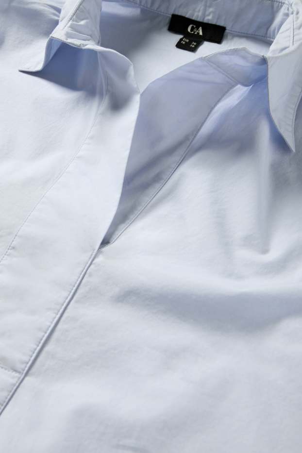 Dames - Blouse met V-hals - lichtblauw