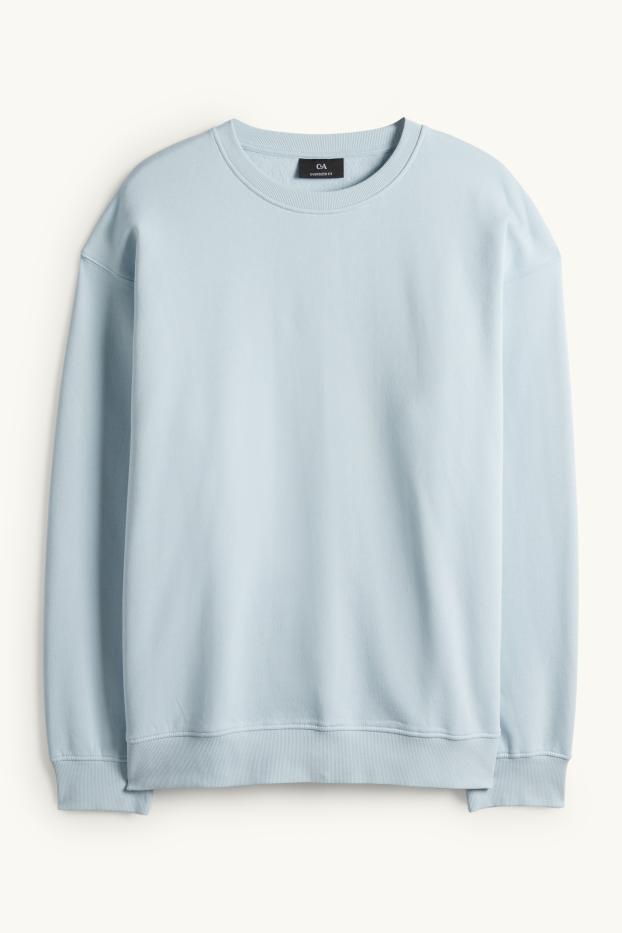 Pánské - Oversized mikina - světle modrá