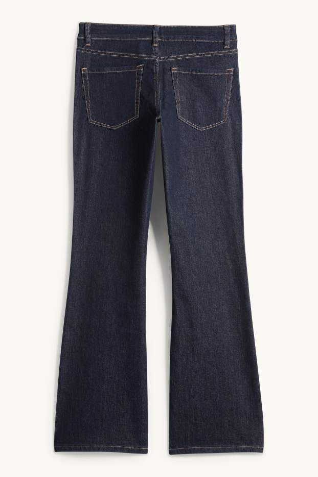 Dames - Bootcut jeans - low waist - jeansdonkerblauw