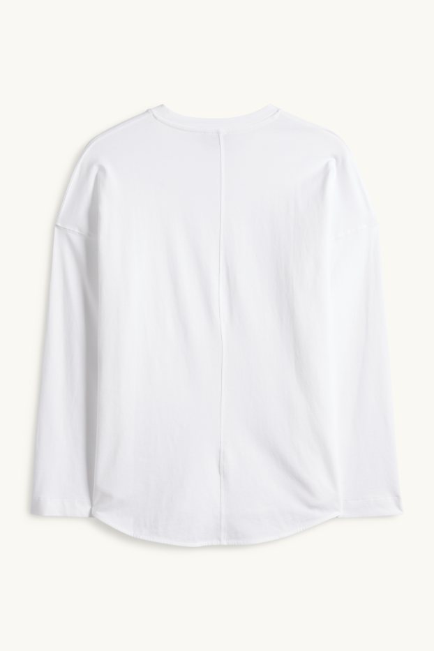 Women - Long sleeve top - relaxed fit - white
