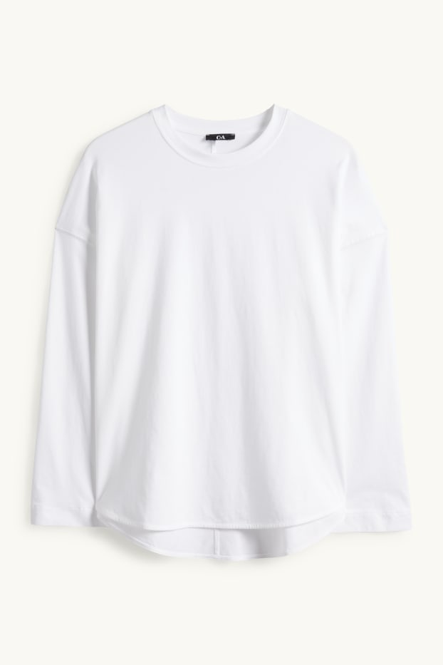 Women - Long sleeve top - relaxed fit - white