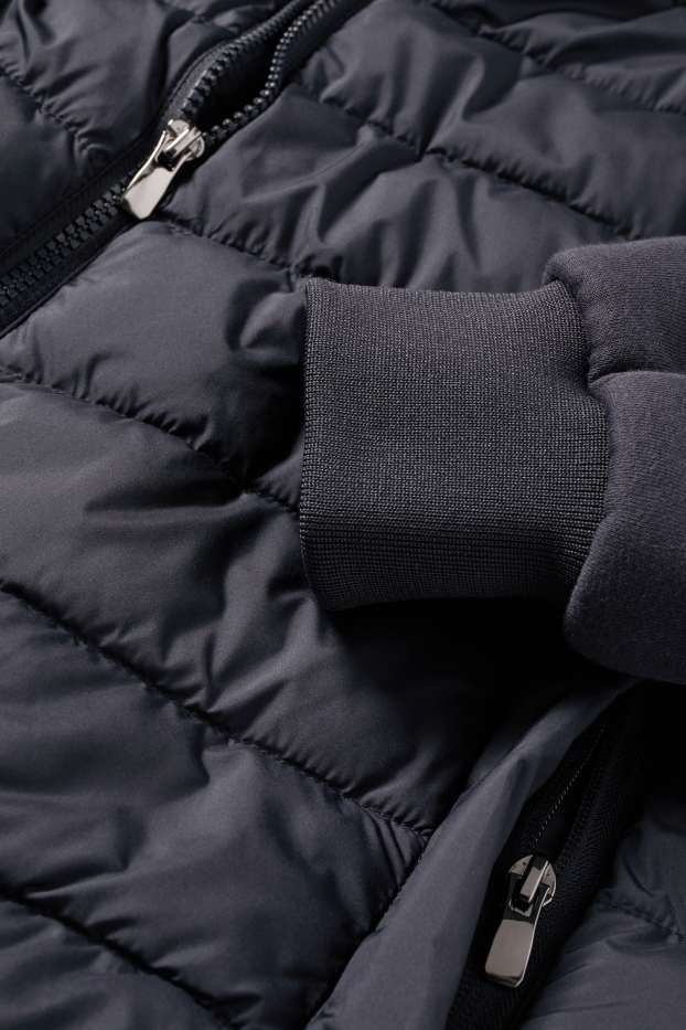 Pánské - Prošívaná bunda - tmavomodrá