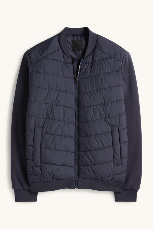 Pánské - Prošívaná bunda - tmavomodrá