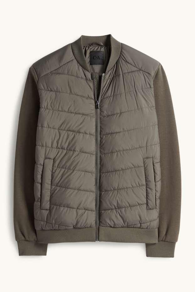 Pánské - Prošívaná bunda - tmavozelená