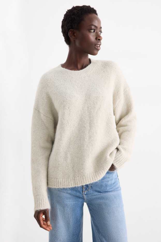Donna - Maglione - bianco crema