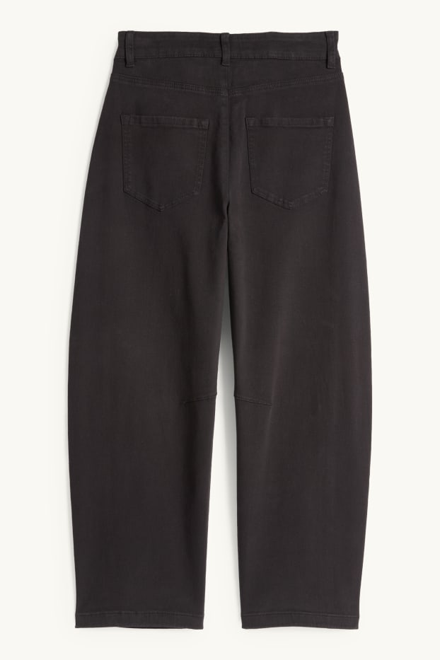 Mujer - Pantalón de tela - high waist - barrel leg - negro