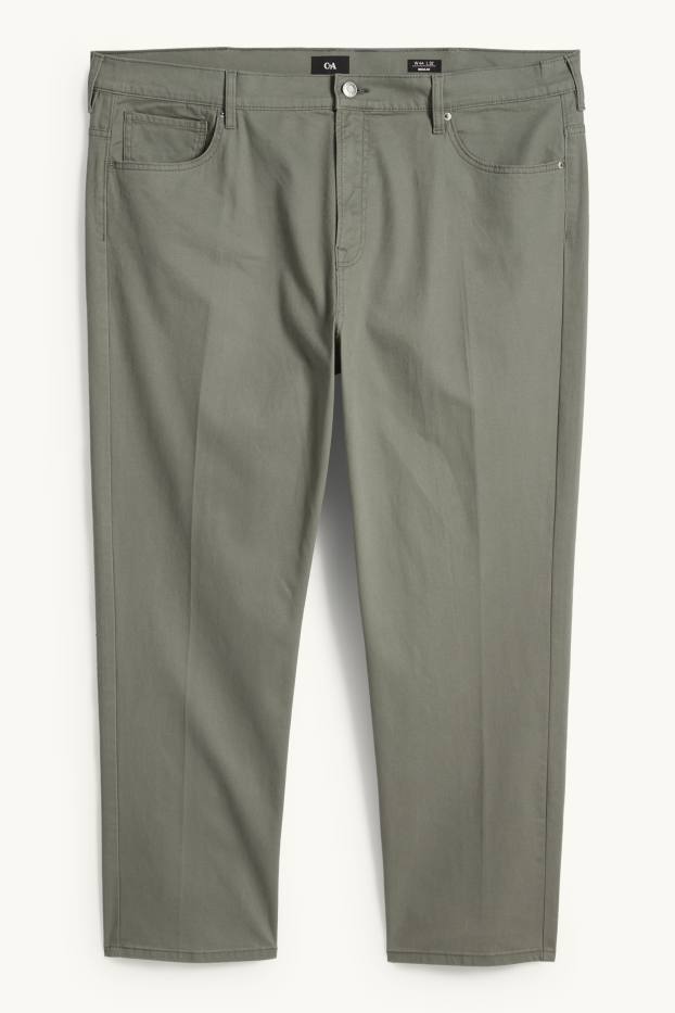Hommes - Pantalon - regular fit - vert foncé