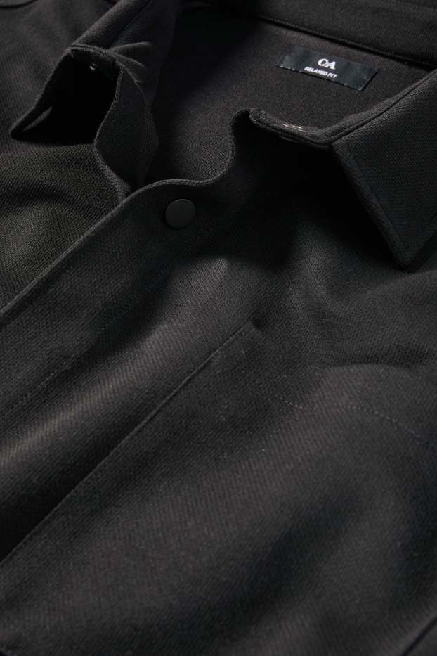Herren - Hemdjacke - Relaxed Fit - Kent - schwarz