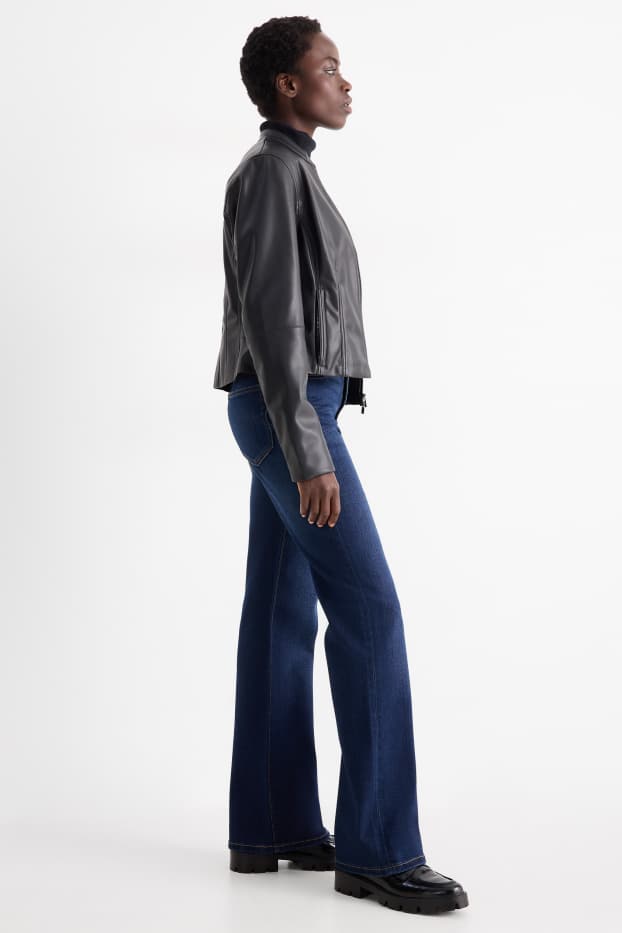 Femmes - Flared jean - high waist - jean bleu foncé