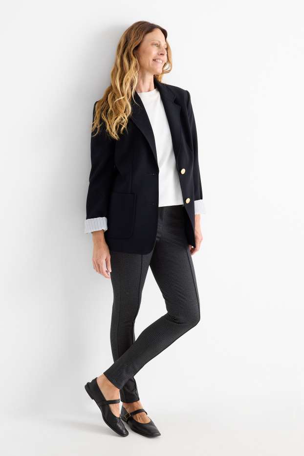 Dames - Legging - geruit - zwart / grijs
