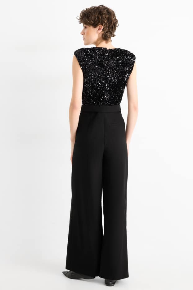 Mujer - Mono con cinturón - negro