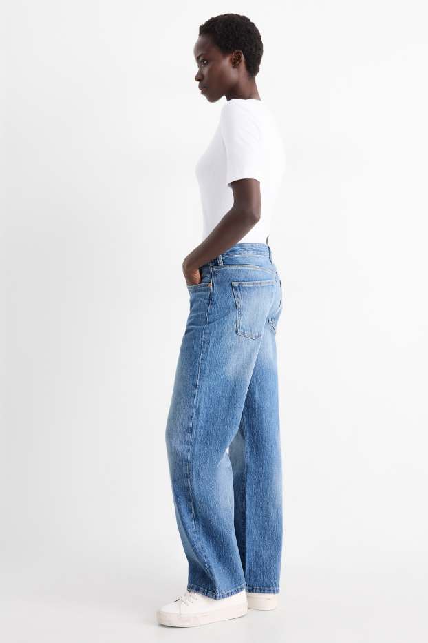 Dámské - Straight jeans - high waist - LYCRA® - džíny - světle modré