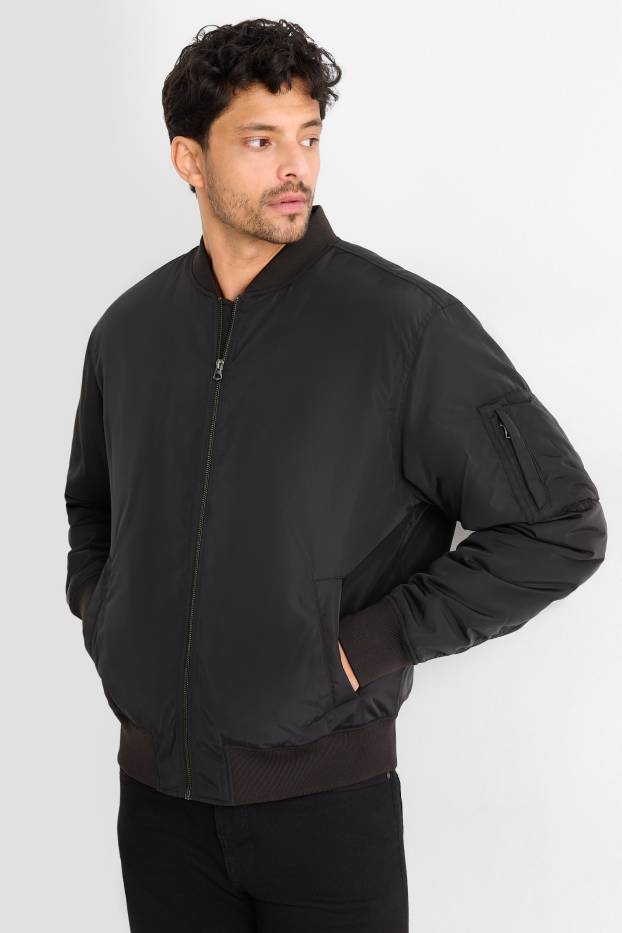 Hombre - Cazadora bomber - forrada - negro