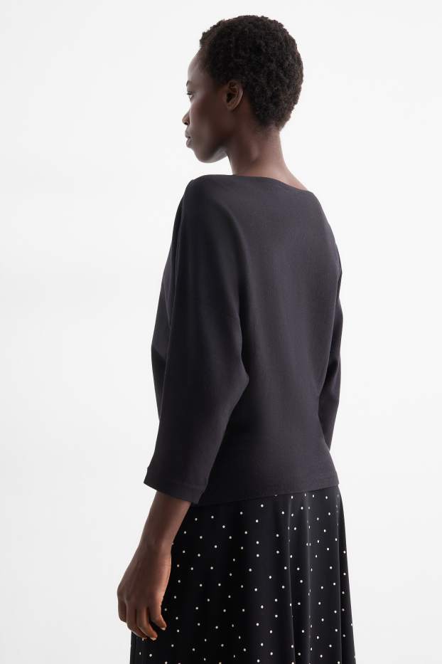 Damen - Feinstrick-Pullover - schwarz