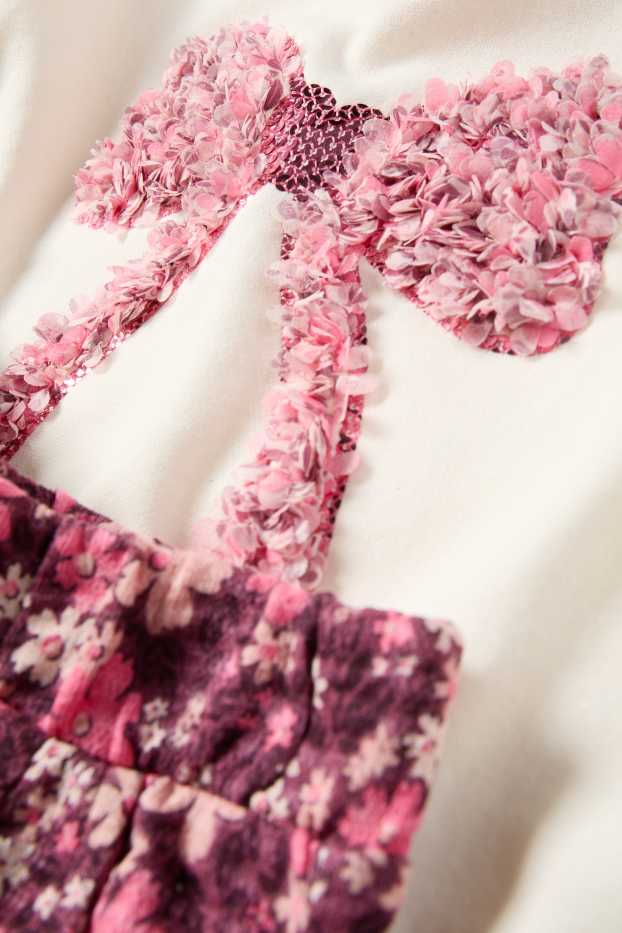 Enfants filles - Nœuds - ensemble - sweat, pantalon de toile et sac - 3 pièces - blanc crème