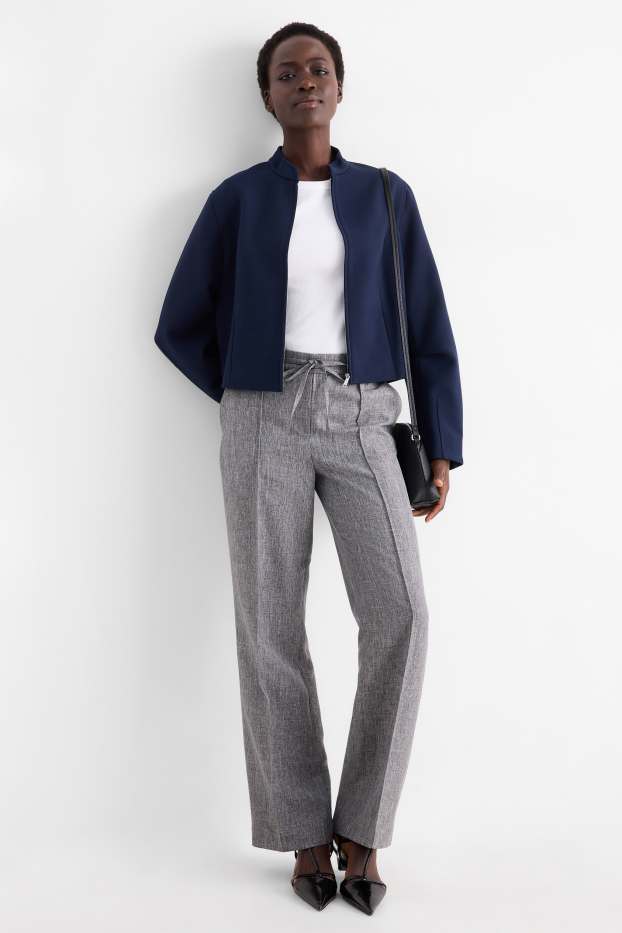 Donna - Pantaloni business - vita media - straight fit - grigio melange