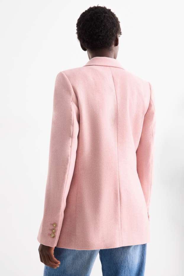 Dames - Business-blazer, deels van wol - regular fit - roze