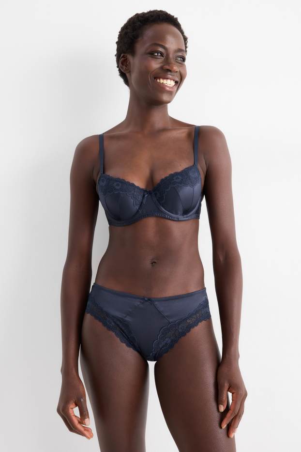 Femmes - Soutien-gorge à armature - DEMI - ampliforme - bleu foncé