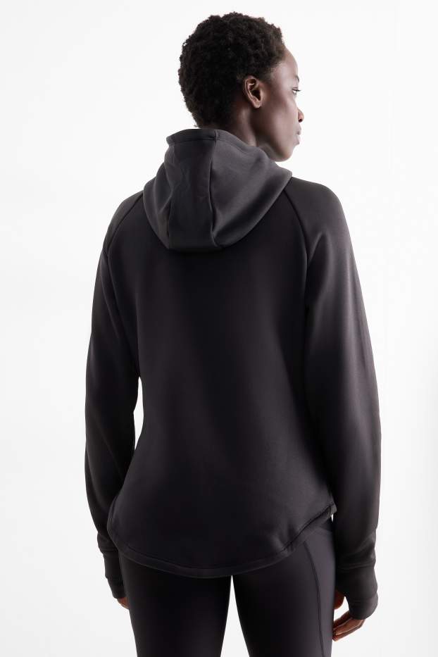 Femmes - Sweat zippé en molleton avec capuche - noir