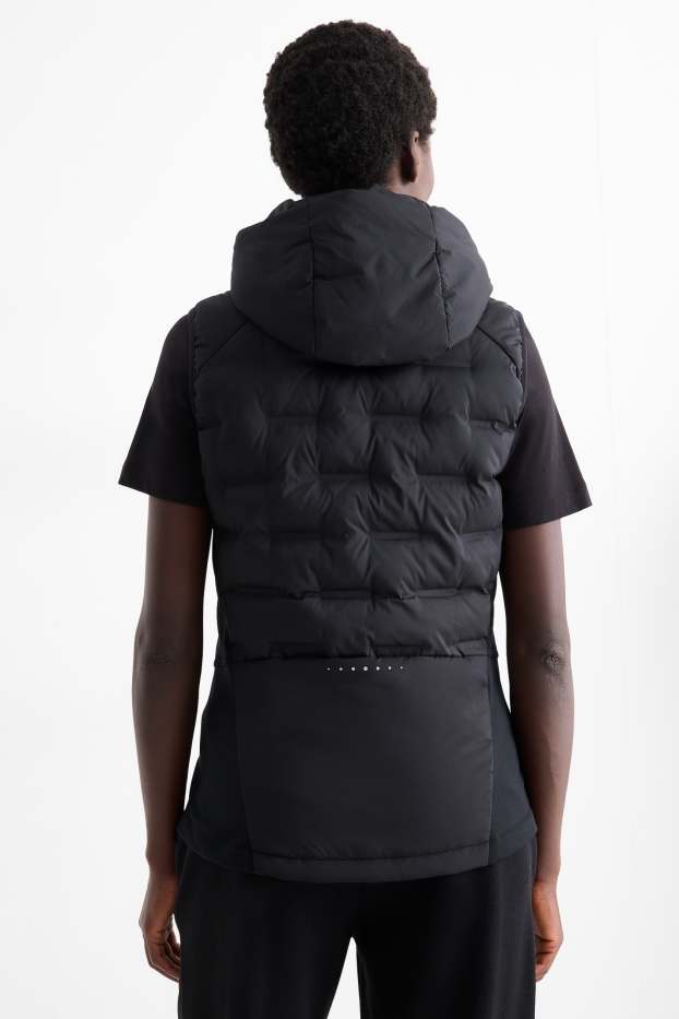 Women - Technical quilted gilet with hood - black