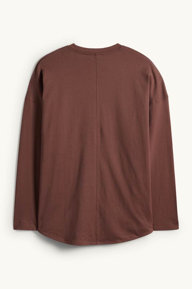 Dona - Samarreta de màniga llarga - relaxed fit - marró fosc