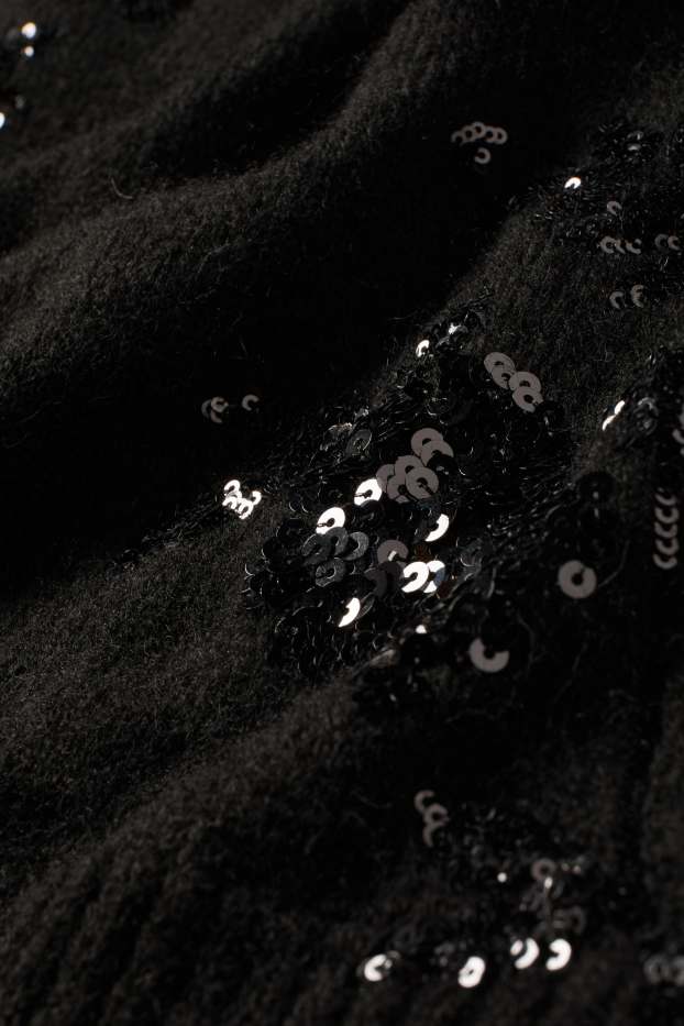 Donna - Maglione - effetto brillante - nero