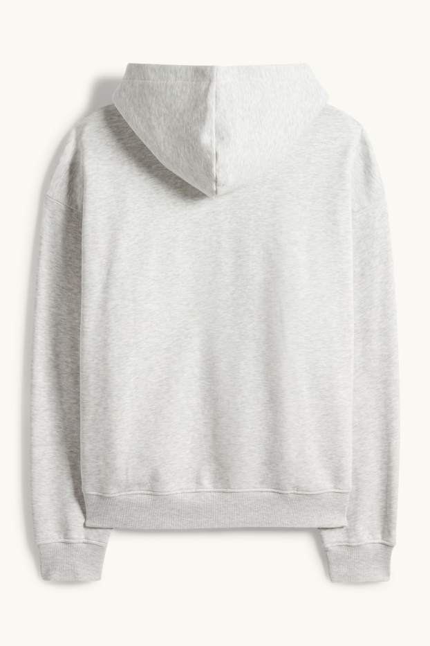 Hommes - Sweat à capuche oversize - gris clair chiné