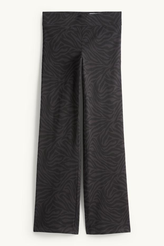 Dames - Straight legging - met patroon - zwart