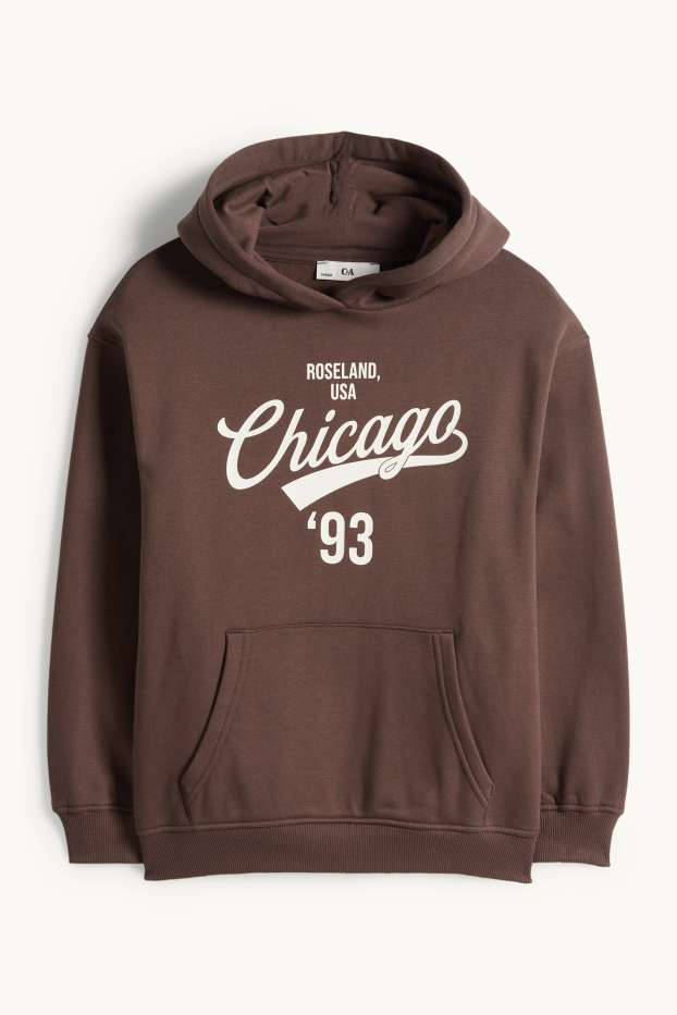 Bambine - Chicago - felpa con cappuccio - marrone scuro