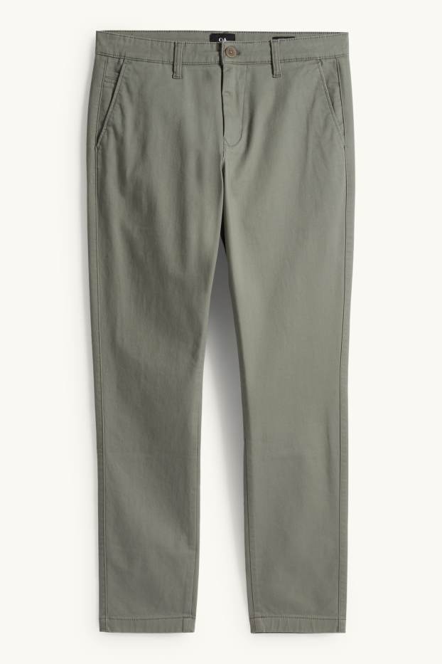 Uomo - Pantaloni chino - slim fit - verde