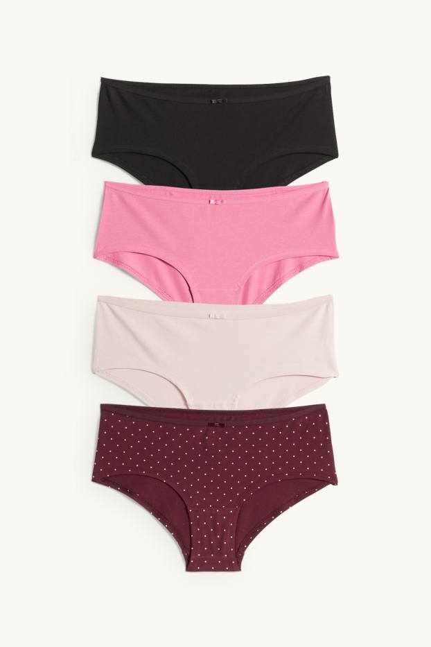 Dona - Paquet de 4 - calces hipster - vermell fosc