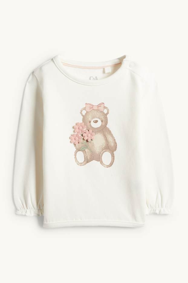 Baby Mädchen - Bärchen - Baby-Outfit - 3 teilig - cremeweiss