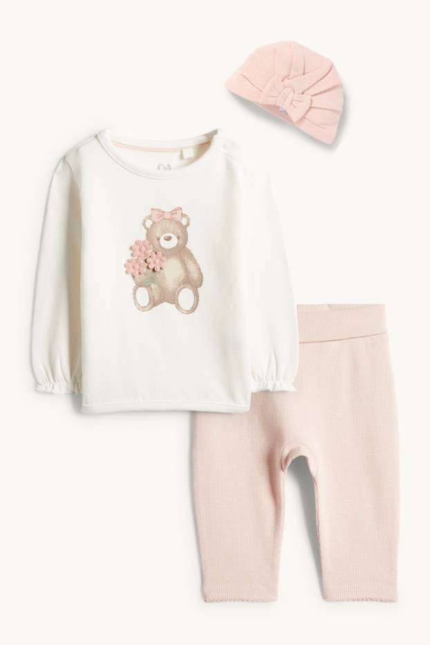 Baby Mädchen - Bärchen - Baby-Outfit - 3 teilig - cremeweiss