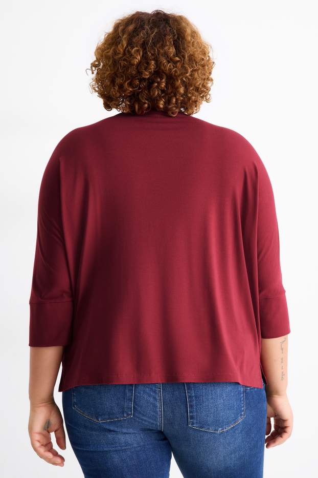 Damen - Langarmshirt - Regular Fit - dunkelrot