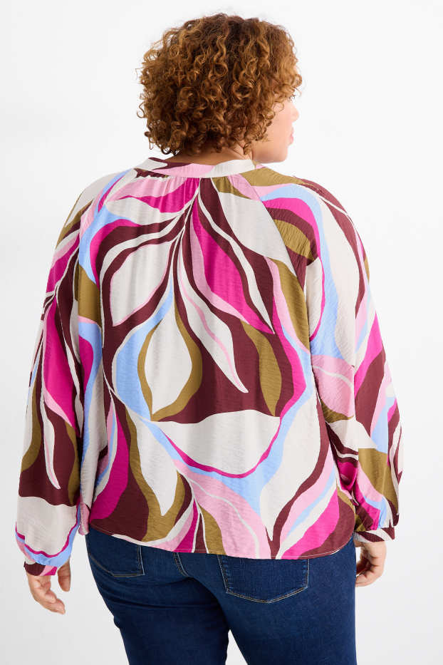 Donna - Blusa con scollo a V - fantasia - colorato