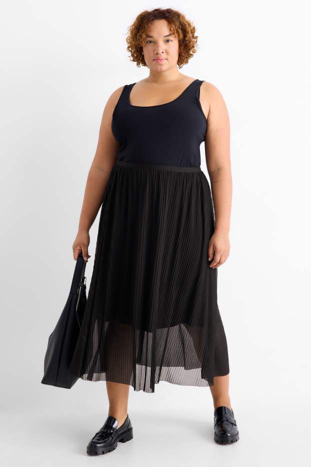 Femmes - Jupe en maille-filet - noir