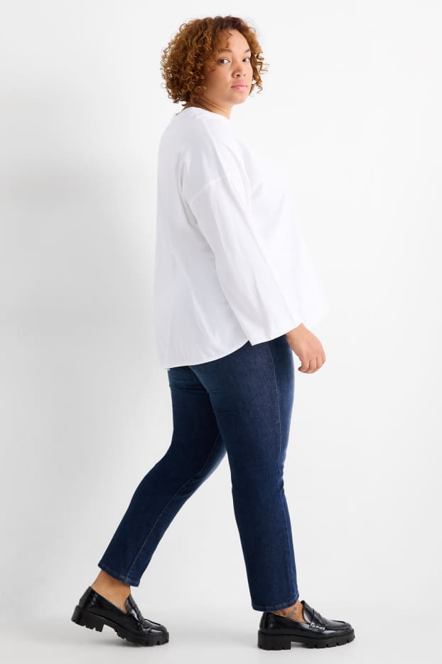 Donna - Straight jeans - vita media - LYCRA® - jeans blu scuro