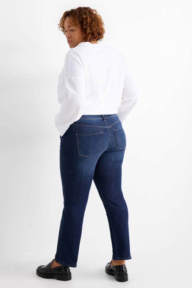 Donna - Straight jeans - vita media - LYCRA® - jeans blu scuro