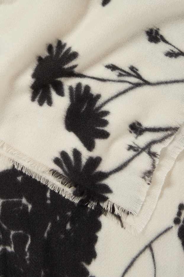 Femmes - Foulard - à fleurs - beige clair