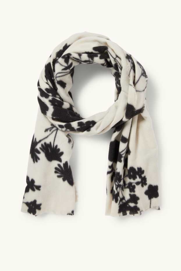 Femmes - Foulard - à fleurs - beige clair