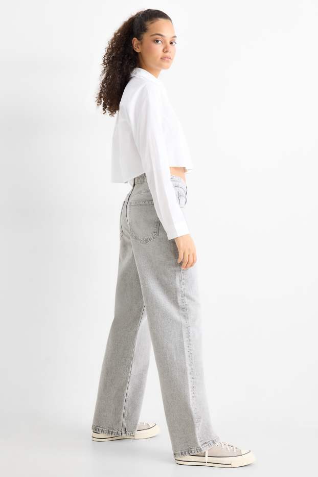 Damen - Baggy Jeans - Mid Waist - helljeansgrau