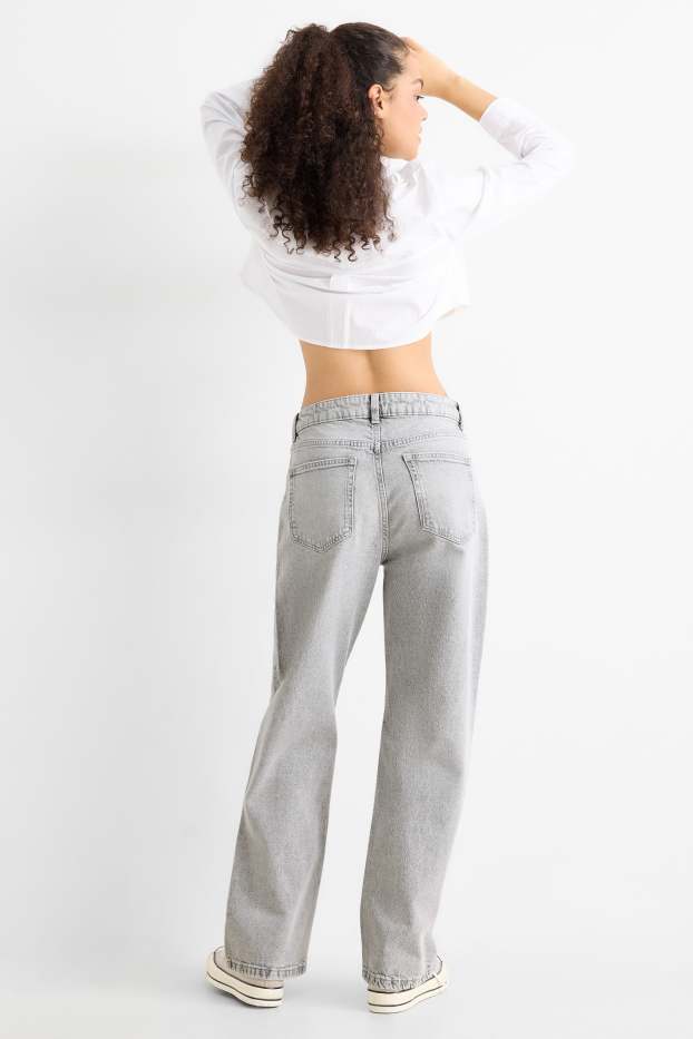 Damen - Baggy Jeans - Mid Waist - helljeansgrau