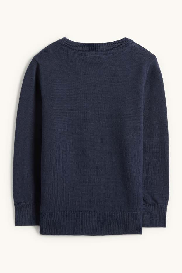 Kinder Jungen - Pullover - strukturiert - dunkelblau